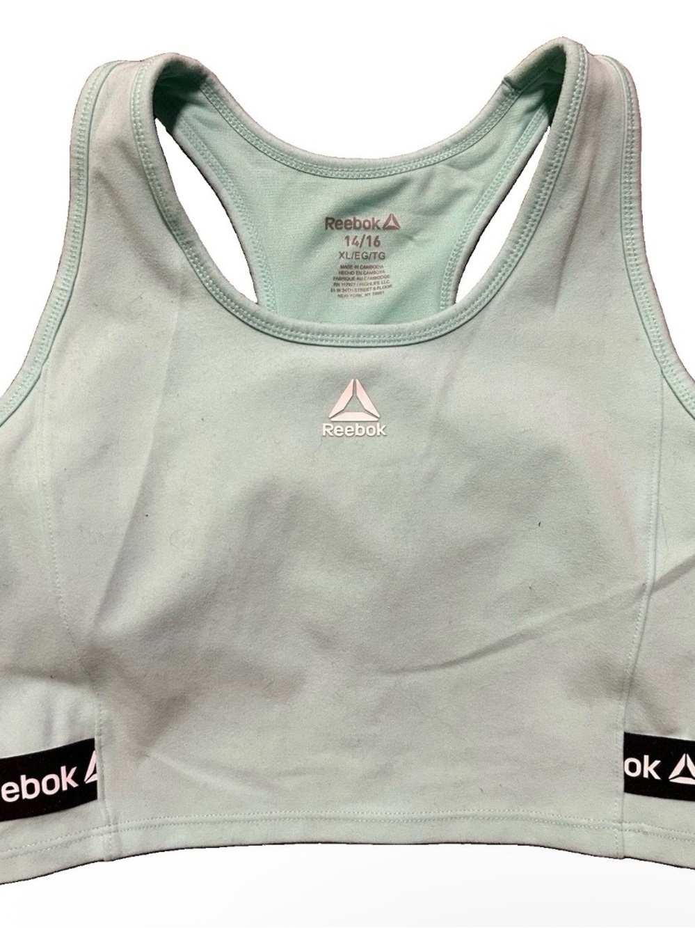 Girl’s Reebok Mint Green Sports Bra Size XL (14/16)